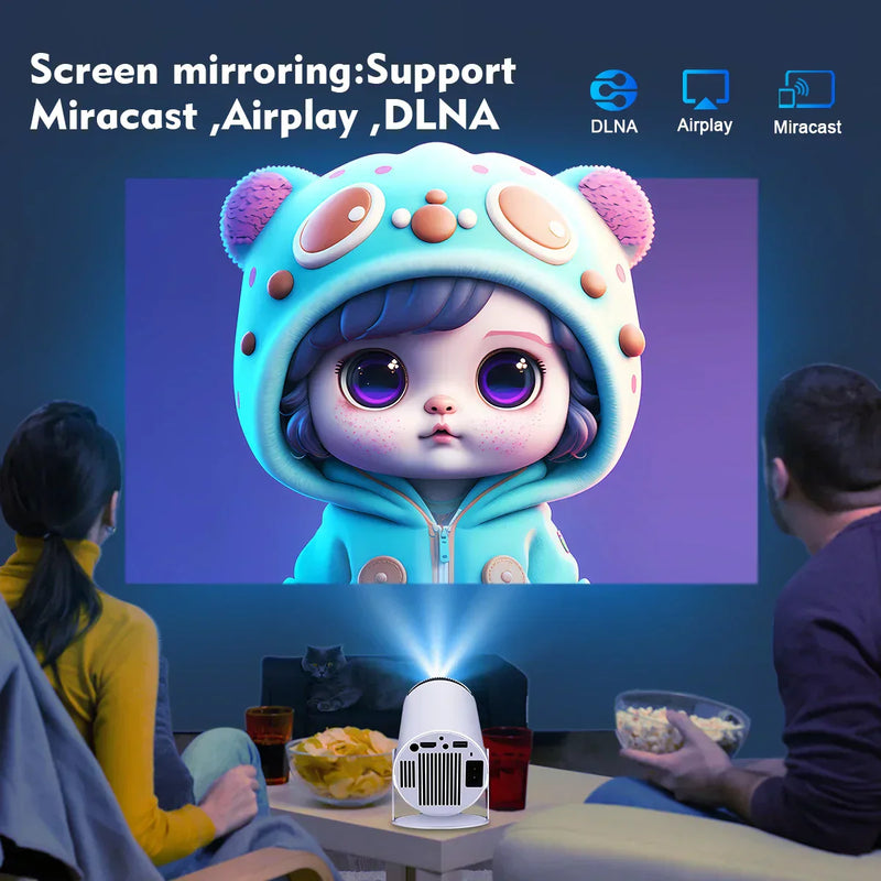 4K Android Projector – HY300 Pro with WiFi6, 260ANSI, BT5.0, and Home Theater Quality