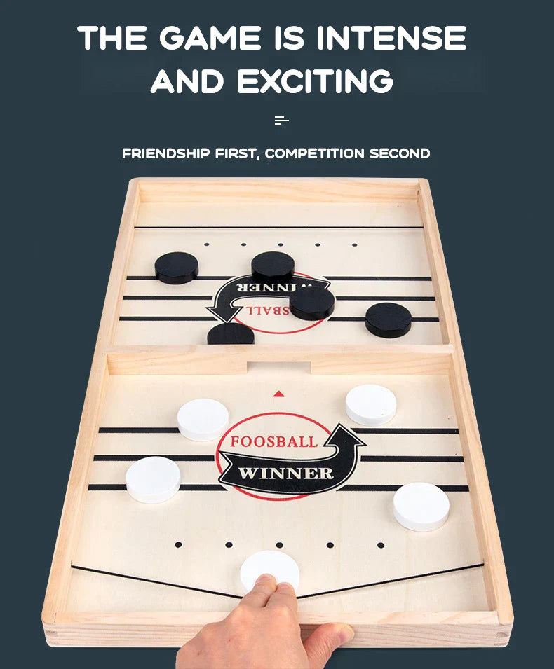 Fast Sling Puck Game – Wooden Table Battle for Kids & Parents