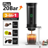Wireless Electric Portable Espresso Coffee Machine – 3-in-1 for Car, Home & Camping