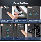 Rechargeable Tire Inflator – Digital Cordless Air Pump for Cars & Bikes