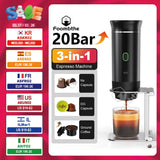 Wireless Electric Portable Espresso Coffee Machine – 3-in-1 for Car, Home & Camping